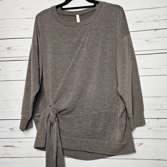 mts Gray Side Tie Sweater - Picture 3 of 10